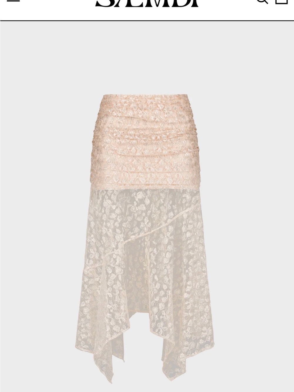 Lace Handkerchief Hem Skirt - Ivory